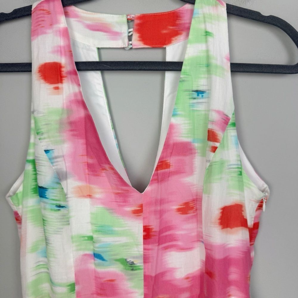 MM COUTURE | Watercolor Full Length Maxi Dress Back Cutout Women’s Size Medium - Picture 4 of 9